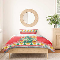 Wales Christmas Bedding Set Cute Green Welsh Dragon and Daffodils - Wonder Print Shop
