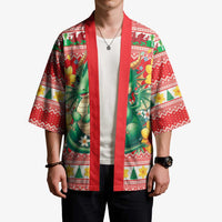 Wales Christmas Kimono Cute Green Welsh Dragon and Daffodils - Wonder Print Shop