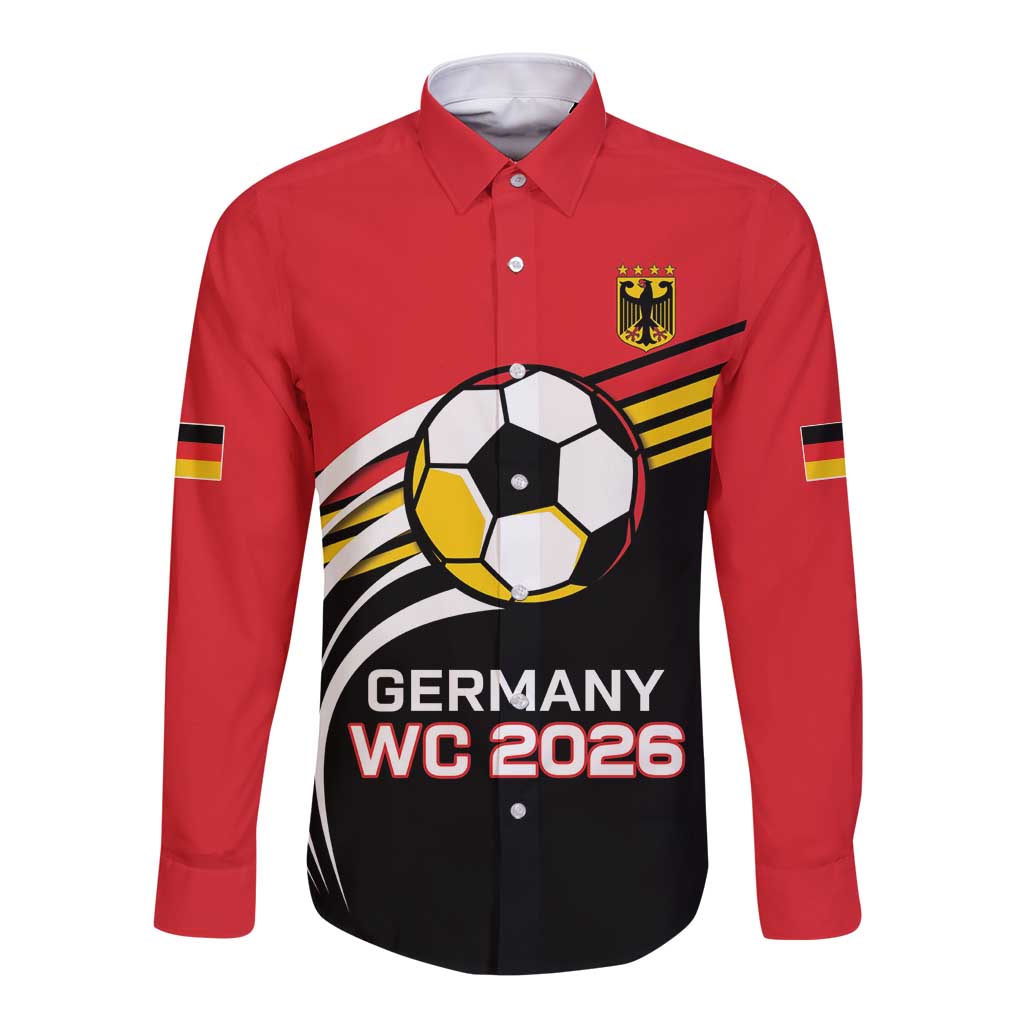 Custom Germany Football Long Sleeve Button Shirt Deutschland World Champion 2026 - Wonder Print Shop