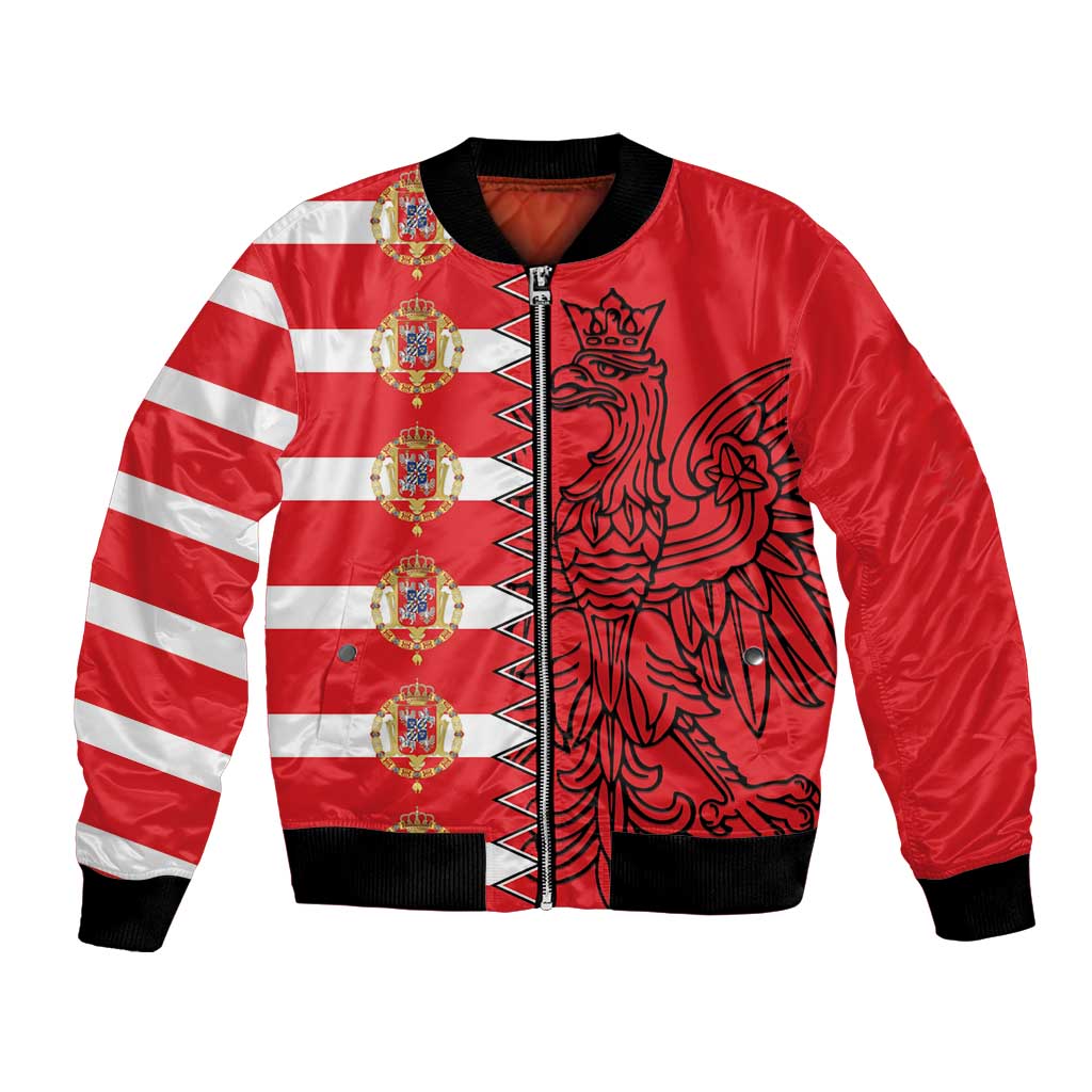 Polish-Lithuanian Commonwealth Bomber Jacket White Eagle Vytis Dual Heraldic