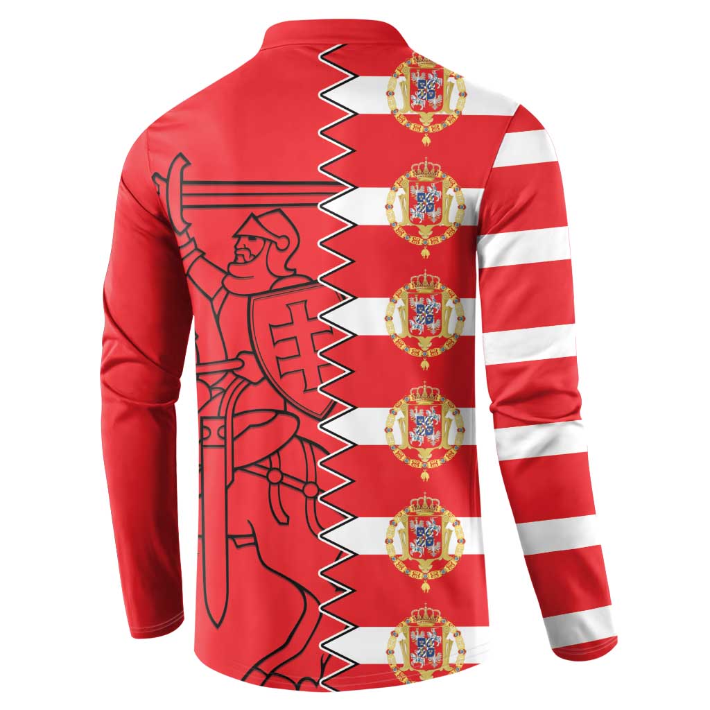 Polish-Lithuanian Commonwealth Button Sweatshirt White Eagle Vytis Dual Heraldic