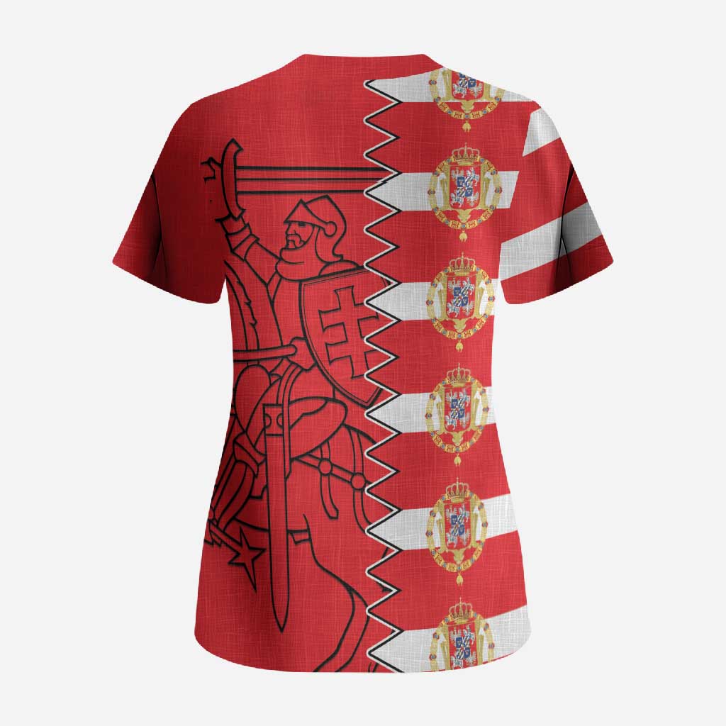Polish-Lithuanian Commonwealth Scrub Top White Eagle Vytis Dual Heraldic
