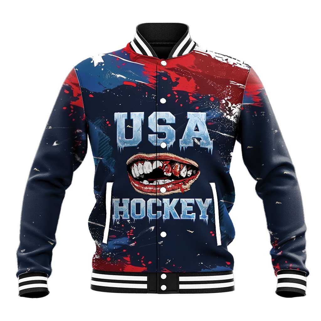 USA Ice Hockey 2026 Champions Custom Baseball Jacket Legend Golden Toothless