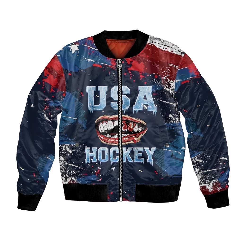 USA Ice Hockey 2026 Champions Custom Bomber Jacket Legend Golden Toothless
