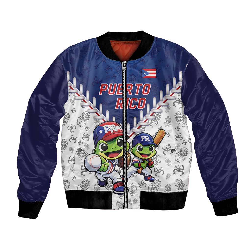 Puerto Rico Baseball Custom Bomber Jacket Boricua Coquí Baseball Mascot