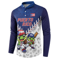 Puerto Rico Baseball Custom Button Sweatshirt Boricua Coquí Baseball Mascot