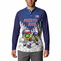 Puerto Rico Baseball Custom Button Sweatshirt Boricua Coquí Baseball Mascot