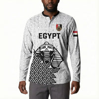 Custom World Football 2026 Egypt Button Sweatshirt Pharaohs Hieroglyphs Pride White Version