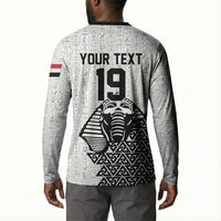 Custom World Football 2026 Egypt Button Sweatshirt Pharaohs Hieroglyphs Pride White Version