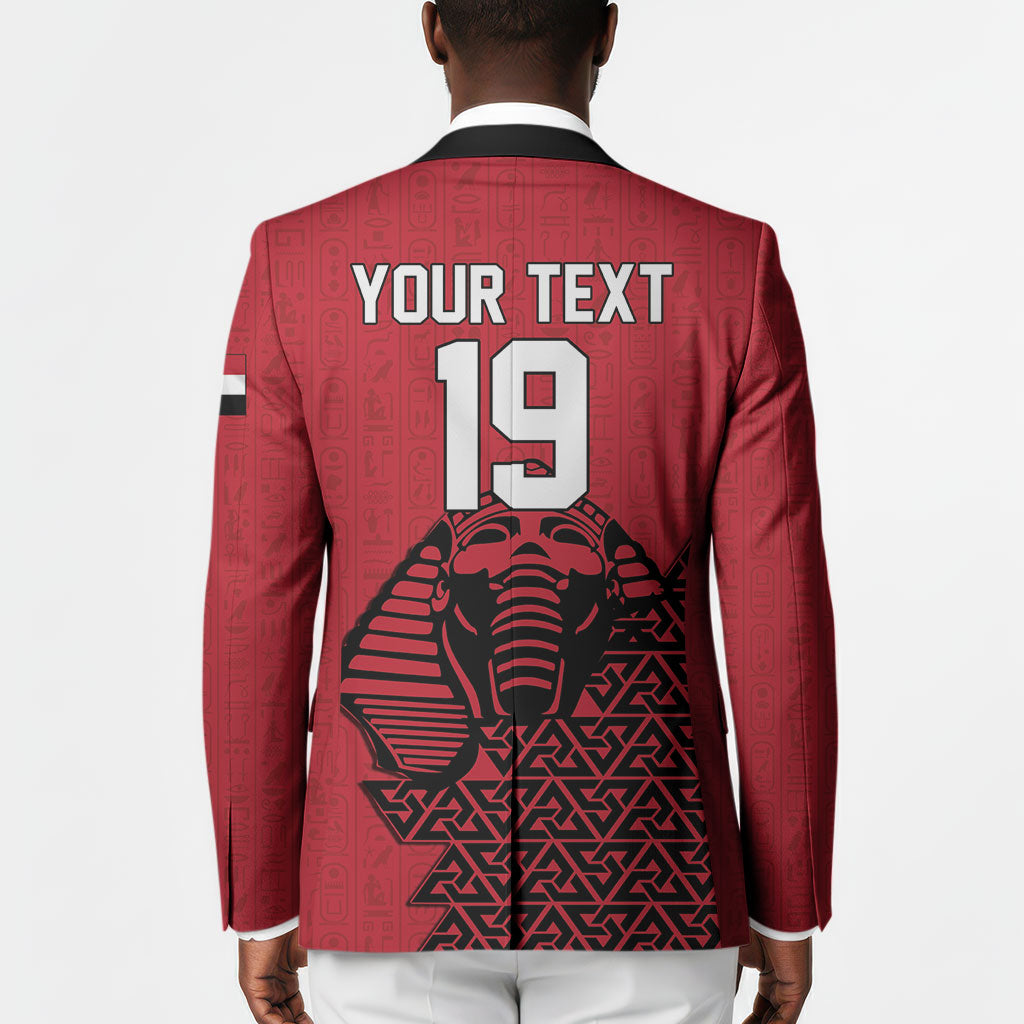 Custom World Football 2026 Egypt Blazer Pharaohs Hieroglyphs Pride Red Version