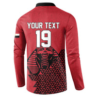 Custom World Football 2026 Egypt Button Sweatshirt Pharaohs Hieroglyphs Pride Red Version