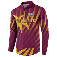 Custom West Indies Cricket Button Sweatshirt Palm Tree Sunburst Glory