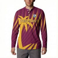 Custom West Indies Cricket Button Sweatshirt Palm Tree Sunburst Glory