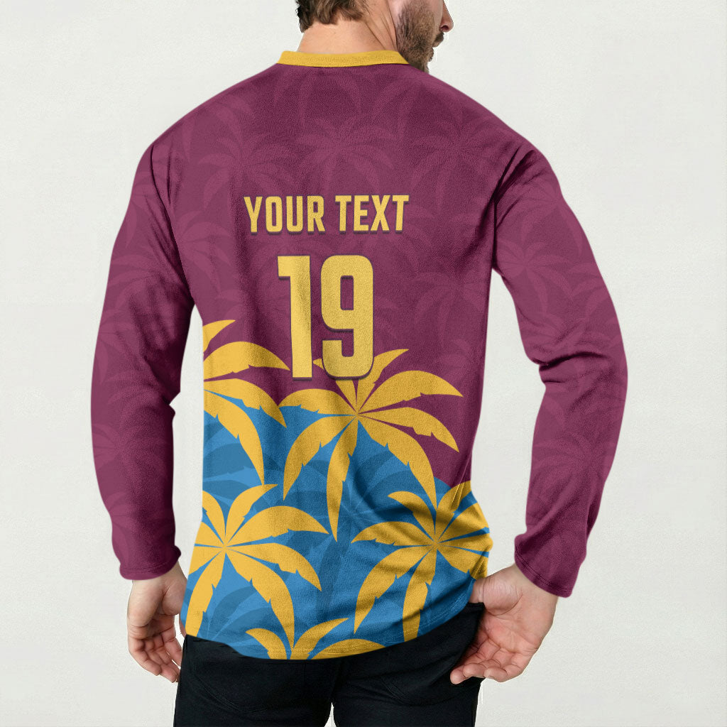 Custom West Indies Cricket Button Sweatshirt The Maroons Calypso Heritage
