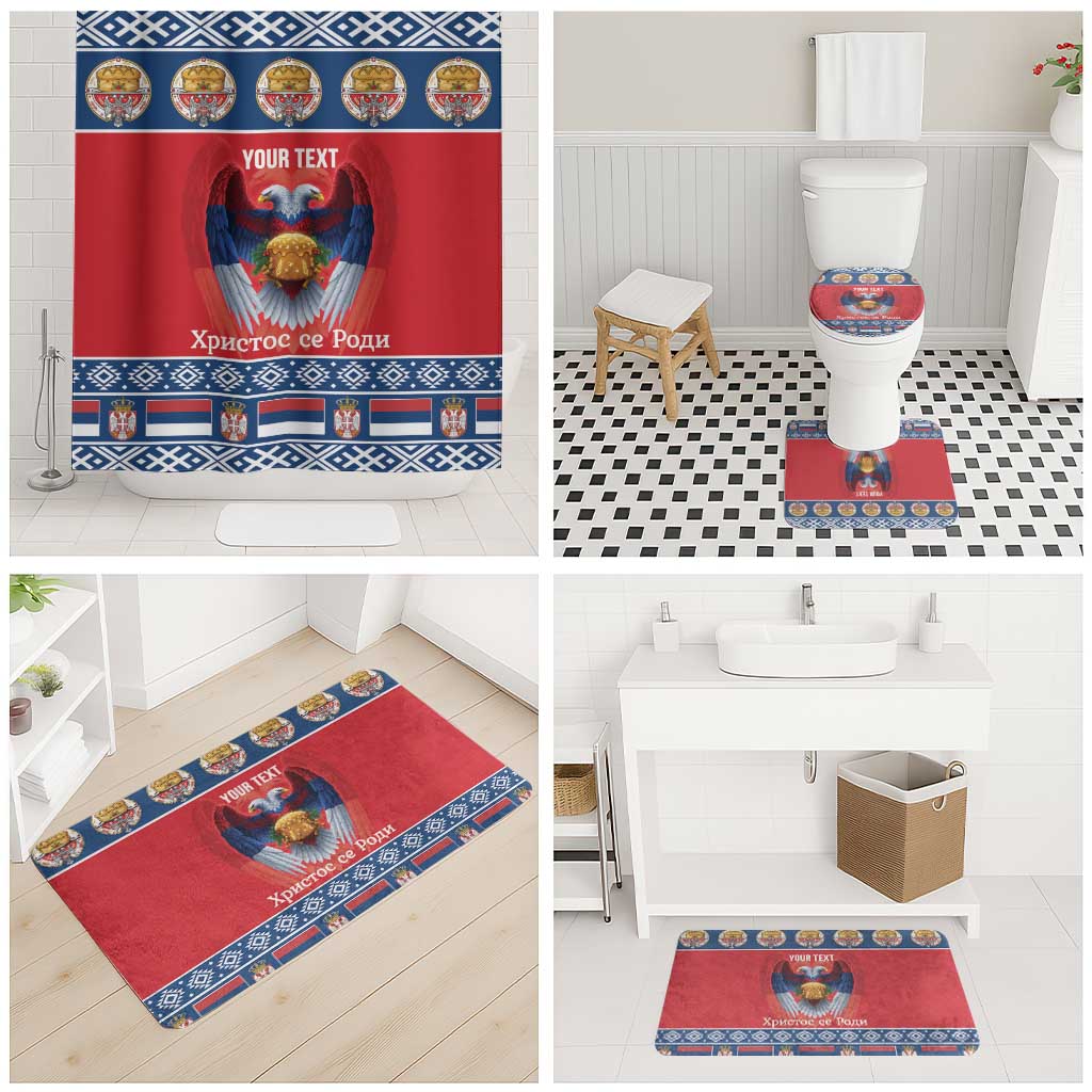 Personalized Serbia Christmas Bathroom Set Eagle with Cesnica Christmas Bread - Wonder Print Shop