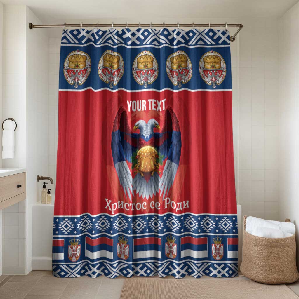 Personalized Serbia Christmas Bathroom Set Eagle with Cesnica Christmas Bread - Wonder Print Shop