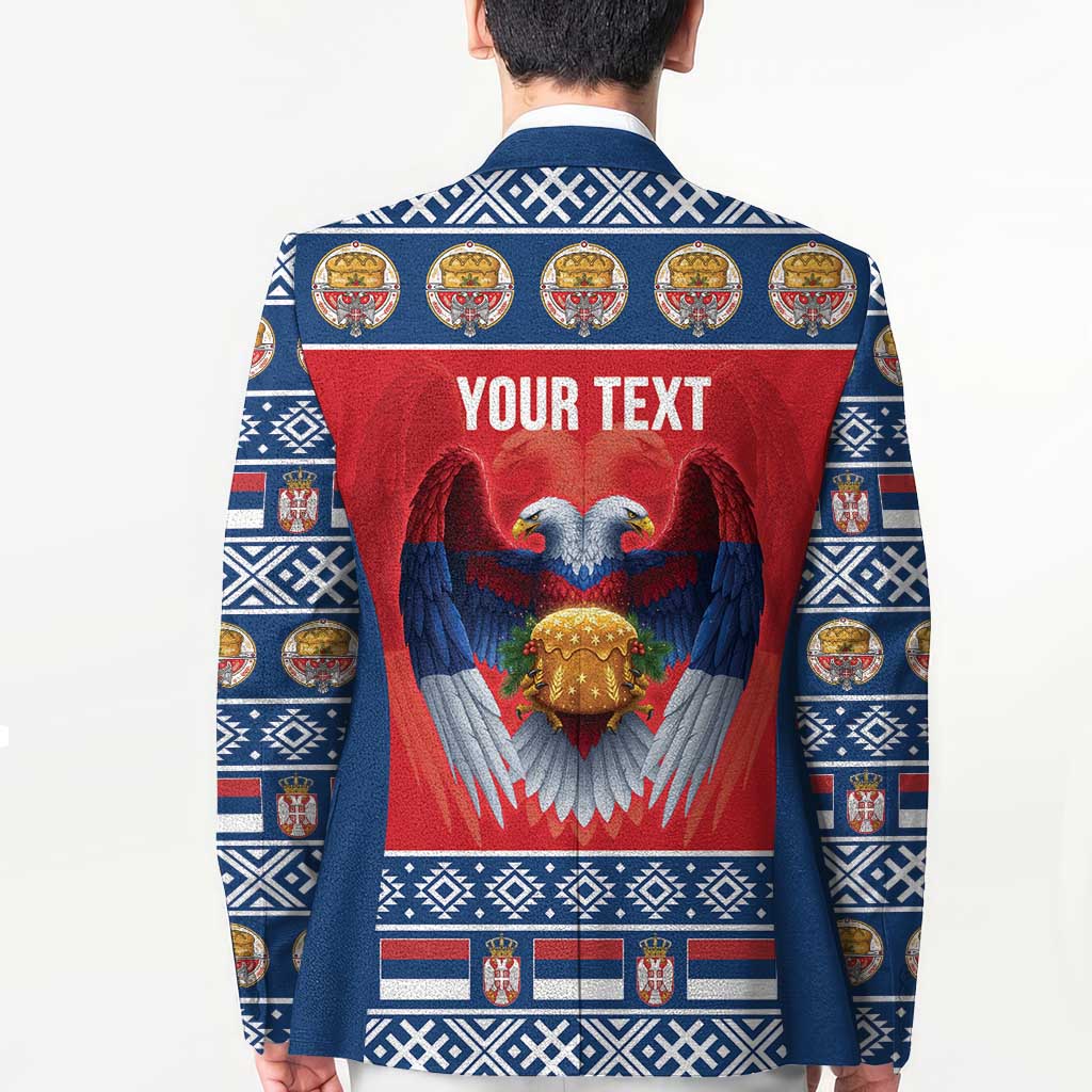 Personalized Serbia Christmas Blazer Eagle with Cesnica Christmas Bread - Wonder Print Shop