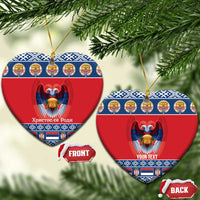 Personalized Serbia Christmas Ceramic Ornament Eagle with Cesnica Christmas Bread - Wonder Print Shop
