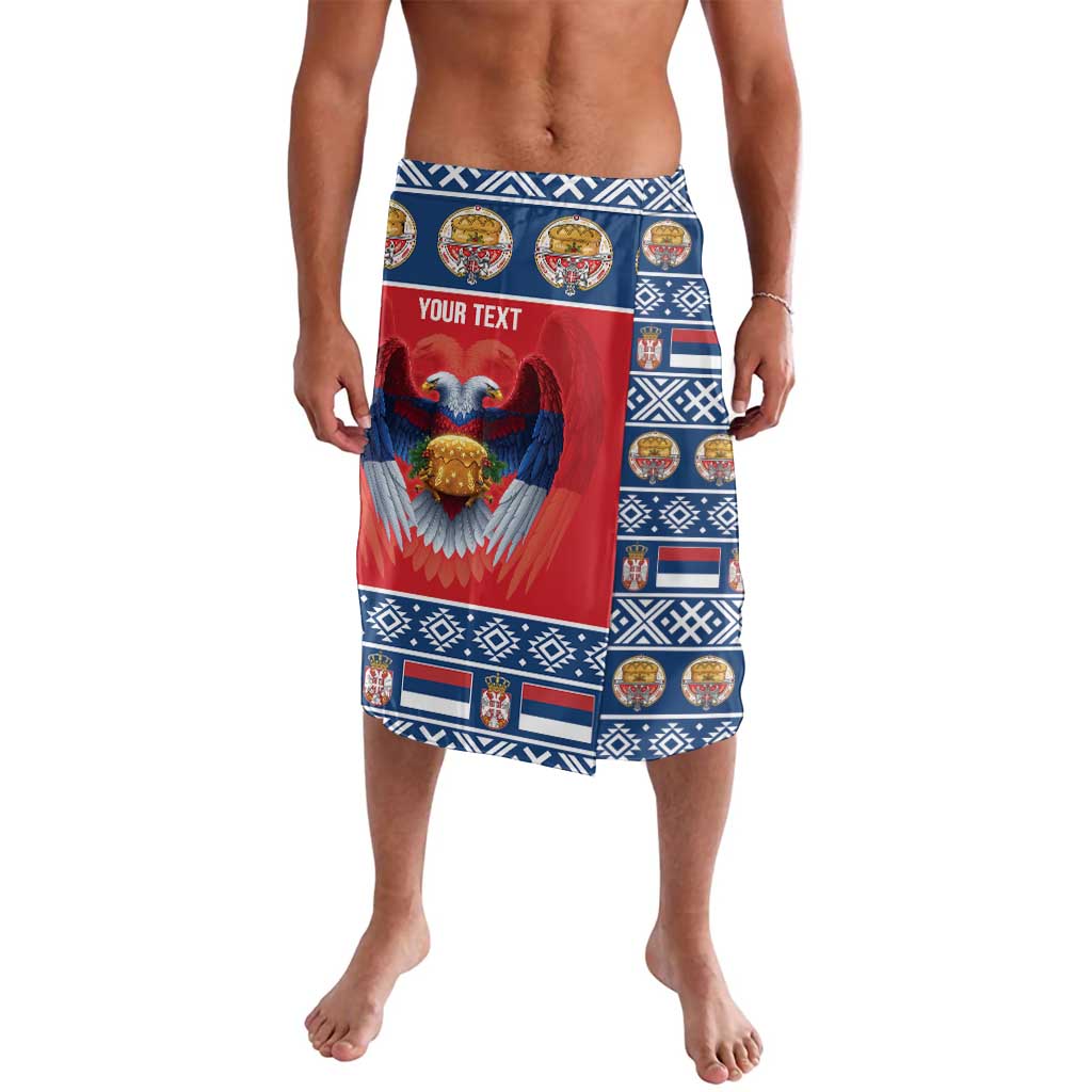 Personalized Serbia Christmas Lavalava Eagle with Cesnica Christmas Bread - Wonder Print Shop