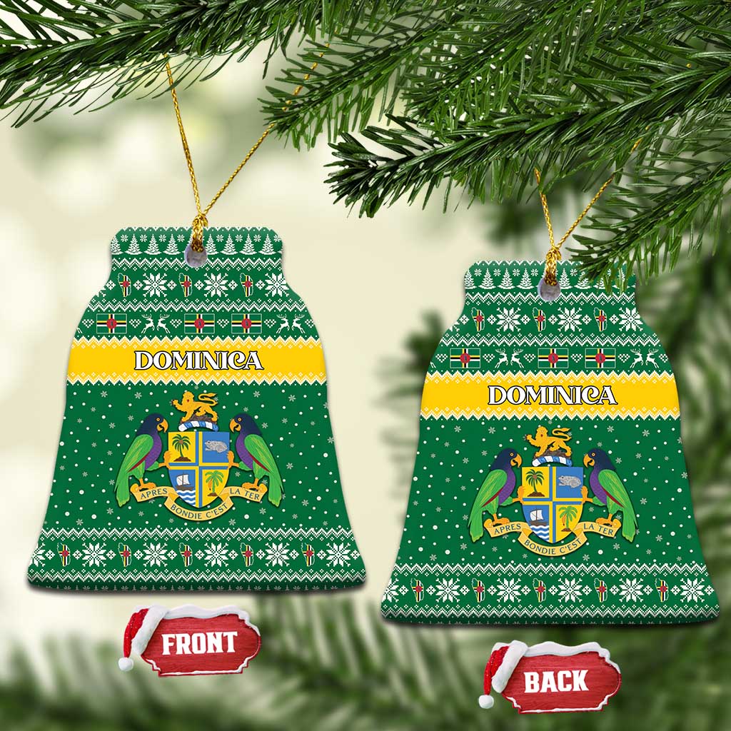 Dominica Christmas Ceramic Ornament Coat of Arms Style - Wonder Print Shop