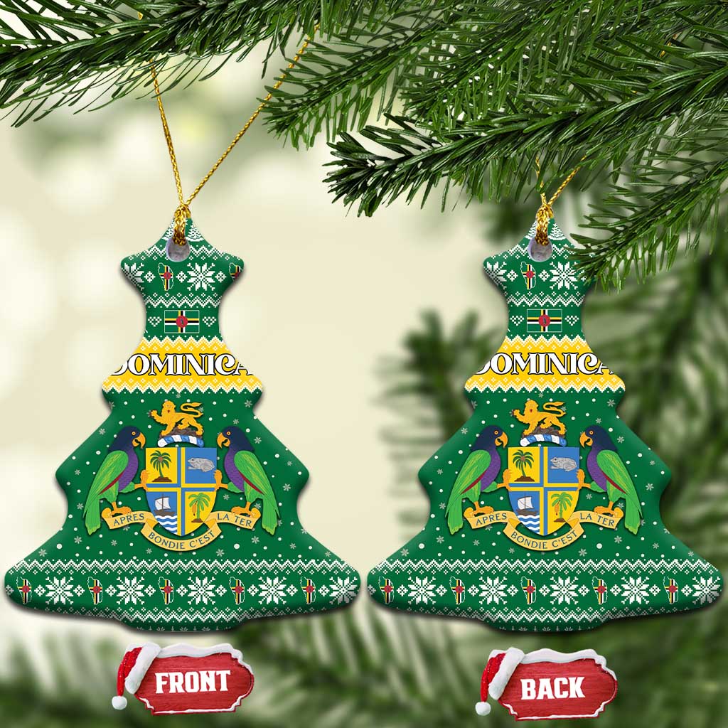 Dominica Christmas Ceramic Ornament Coat of Arms Style - Wonder Print Shop