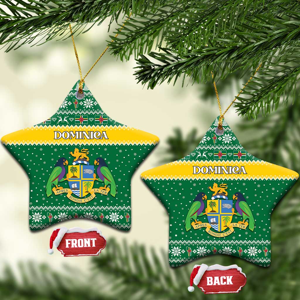 Dominica Christmas Ceramic Ornament Coat of Arms Style - Wonder Print Shop