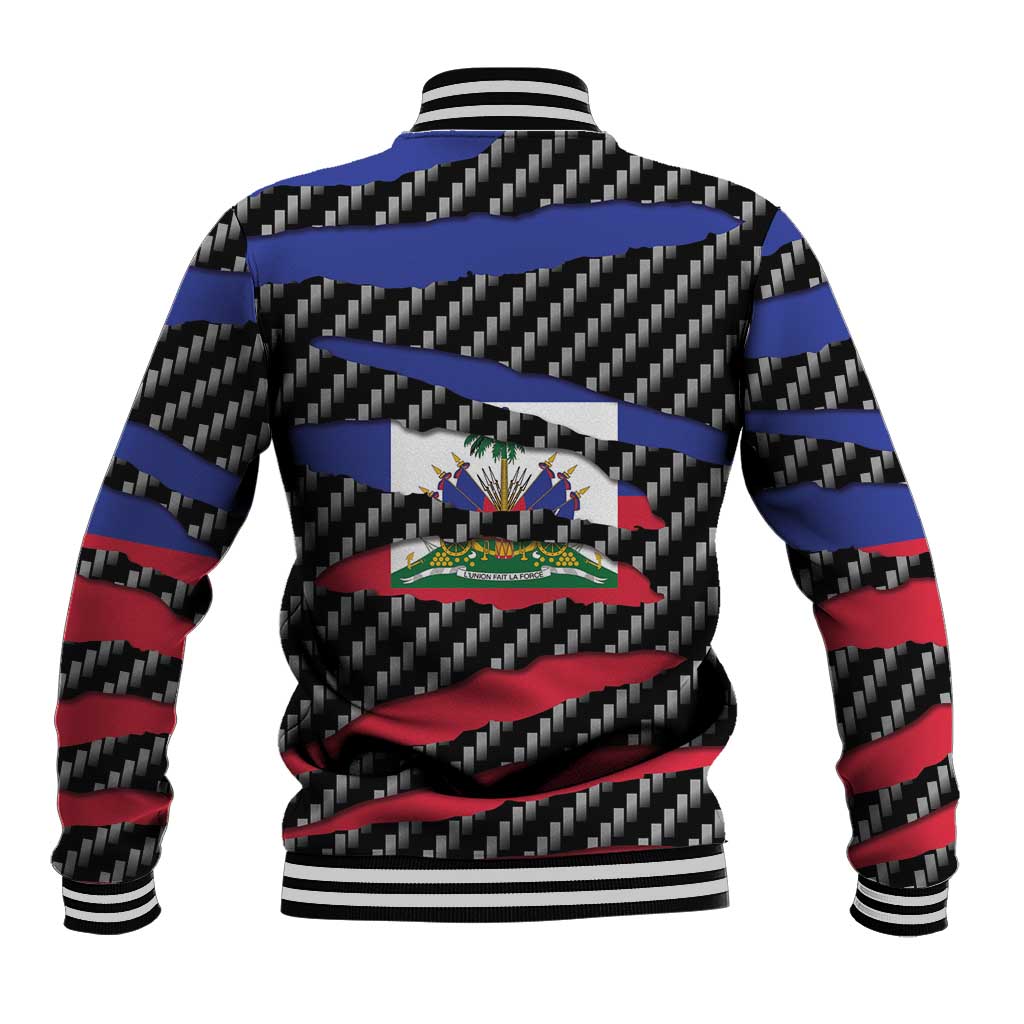 Haiti Beast Baseball Jacket Ripped Flag Graphic - Wonder Print Shop