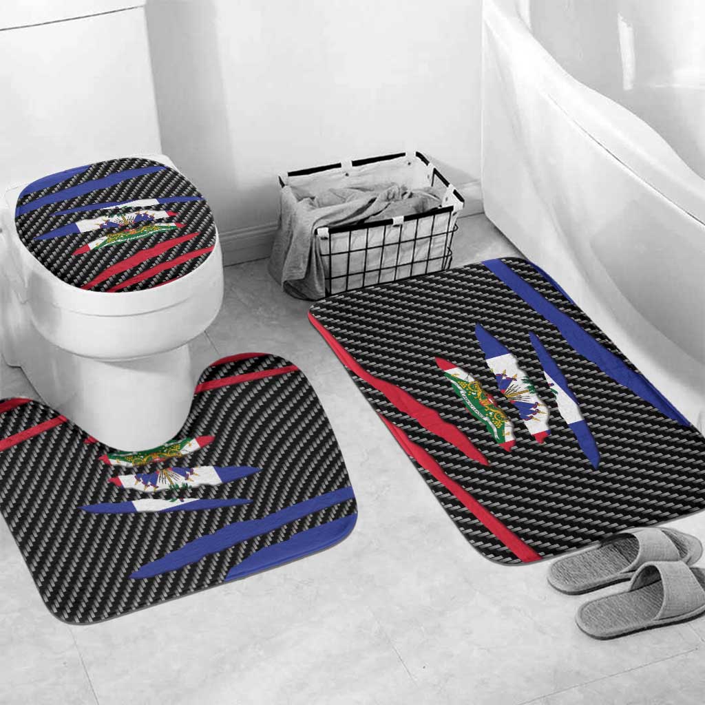Haiti Beast Bathroom Set Ripped Flag Graphic - Wonder Print Shop