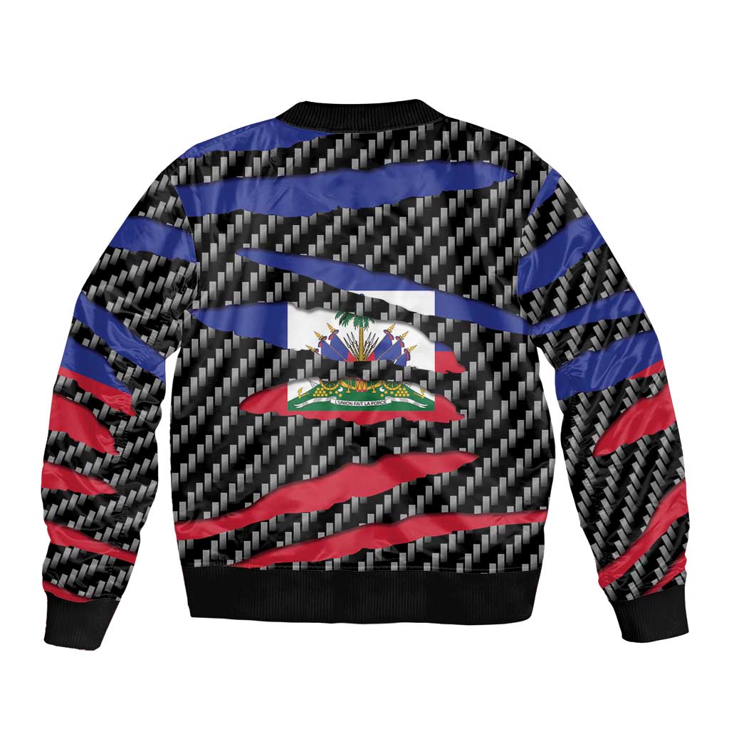 Haiti Beast Bomber Jacket Ripped Flag Graphic - Wonder Print Shop