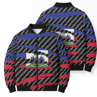 Haiti Beast Bomber Puffer Jacket Ripped Flag Graphic - Wonder Print Shop