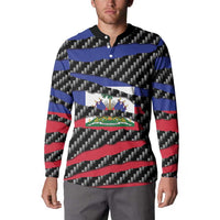 Haiti Beast Button Sweatshirt Ripped Flag Graphic - Wonder Print Shop