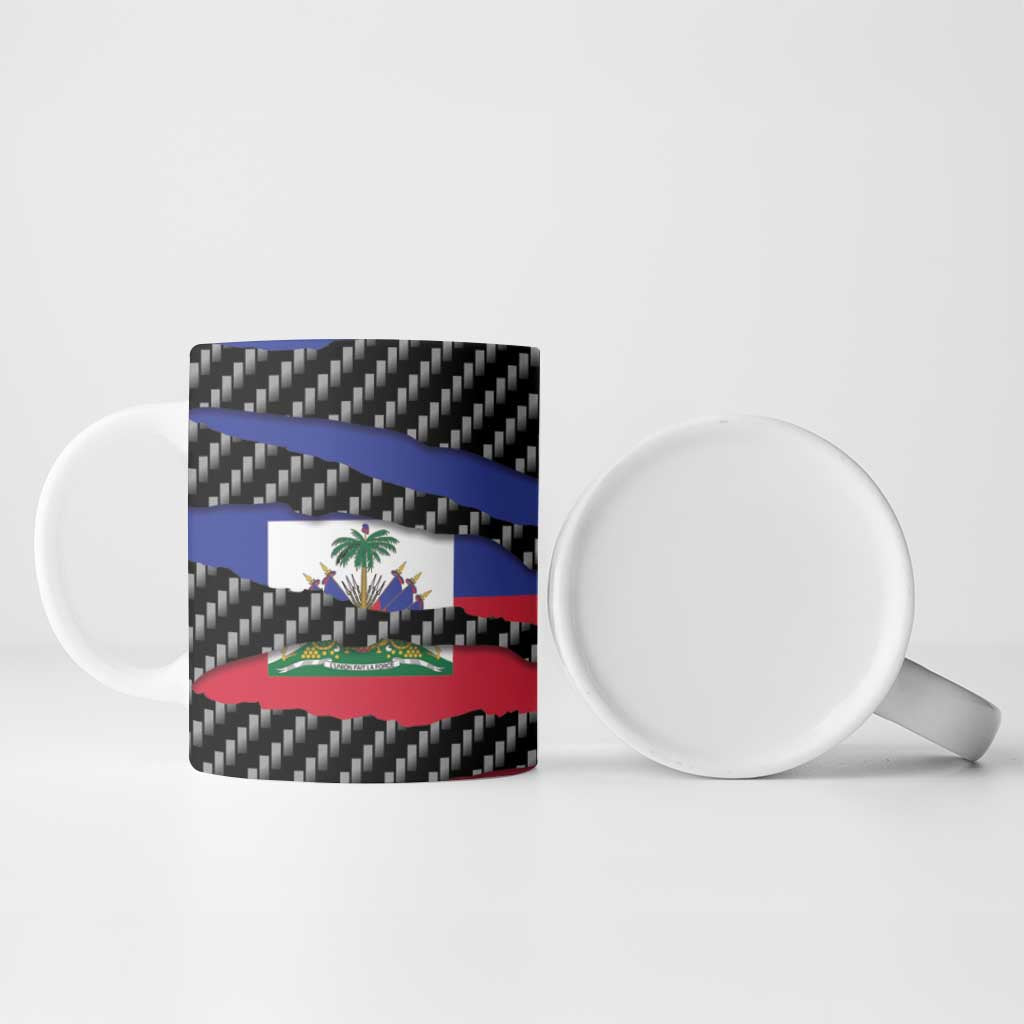 Haiti Beast Ceramic Mug Ripped Flag Graphic - Wonder Print Shop