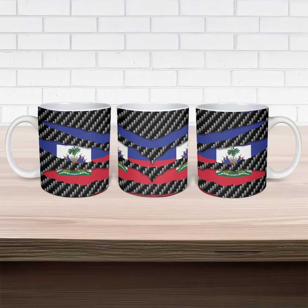 Haiti Beast Ceramic Mug Ripped Flag Graphic - Wonder Print Shop
