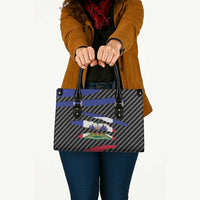 Haiti Beast Leather Bag Ripped Flag Graphic - Wonder Print Shop