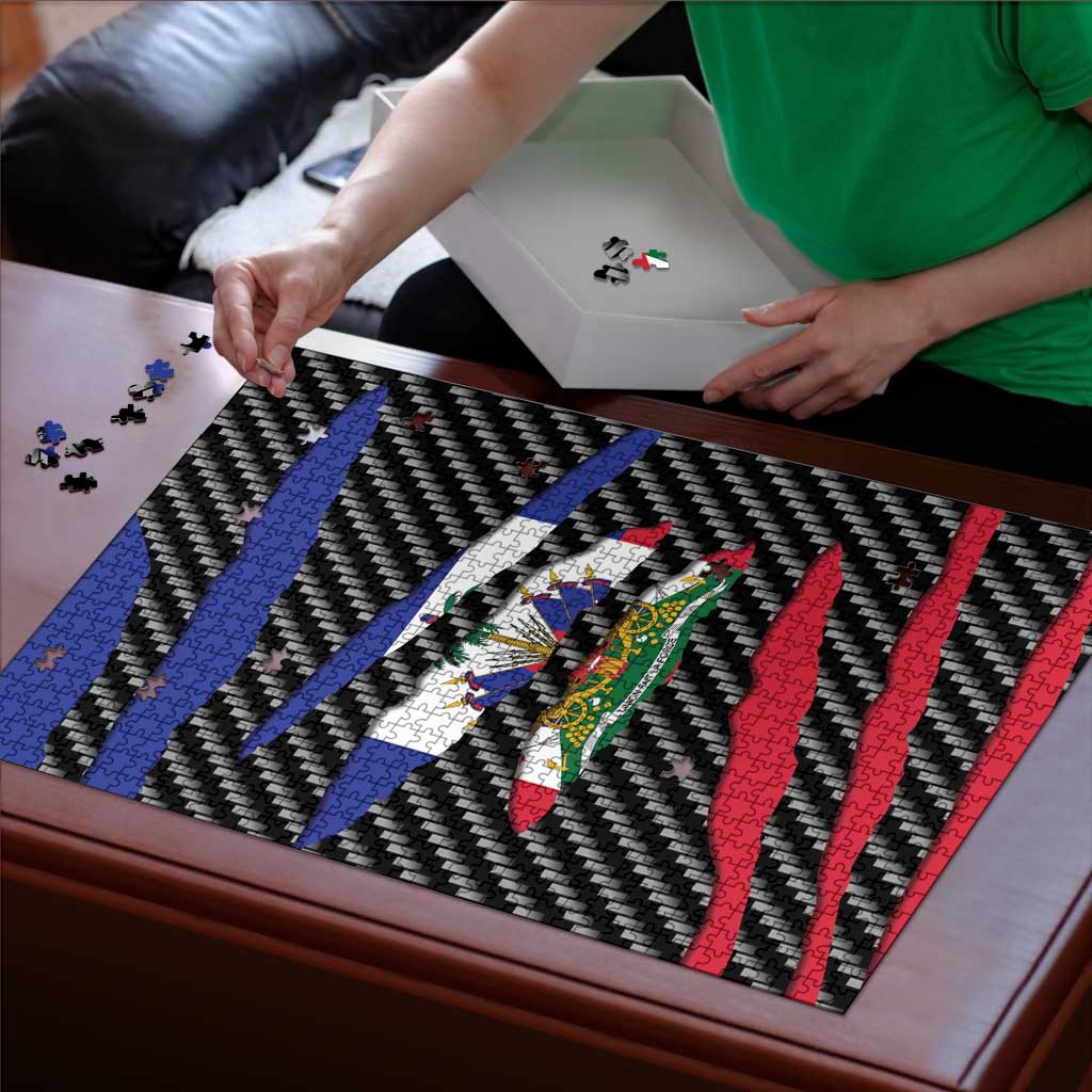 Haiti Beast Puzzle Ripped Flag Graphic - Wonder Print Shop