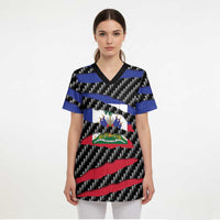 Haiti Beast Scrub Top Ripped Flag Graphic - Wonder Print Shop