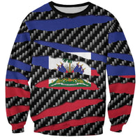 Haiti Beast Sweatshirt Ripped Flag Graphic - Wonder Print Shop