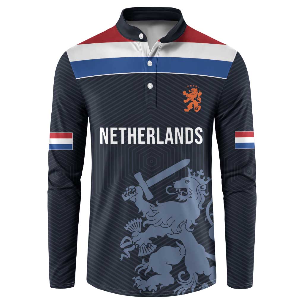 Custom World Football 2026 Netherlands Button Sweatshirt Holland Navy Dutch Lion - Wonder Print Shop