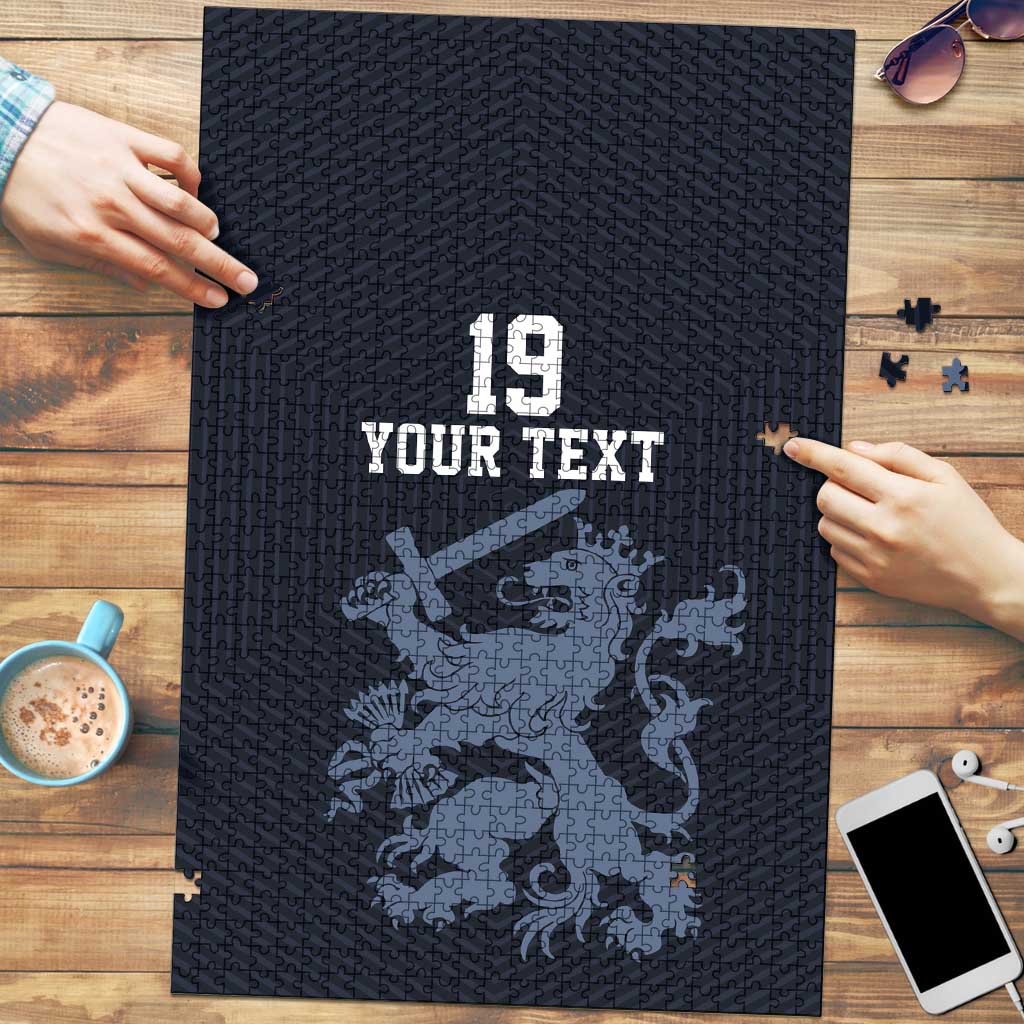 Custom World Football 2026 Netherlands Puzzle Holland Navy Dutch Lion - Wonder Print Shop