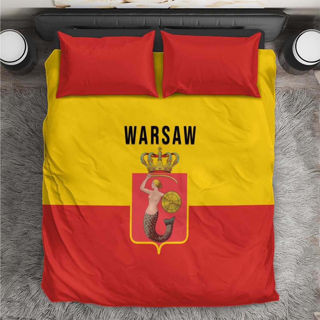 Warsaw Capital of Poland Bedding Set Royal Syrenka Heraldic Design