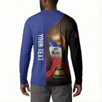 Personalized Afro Haiti Football 2026 Button Sweatshirt Trophy Flag Pride Art