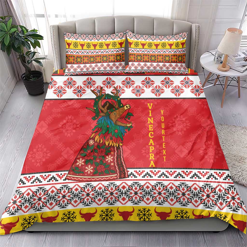 Personalized Romania Christmas Bedding Set Romanian Carpet The Goat Dance - Wonder Print Shop