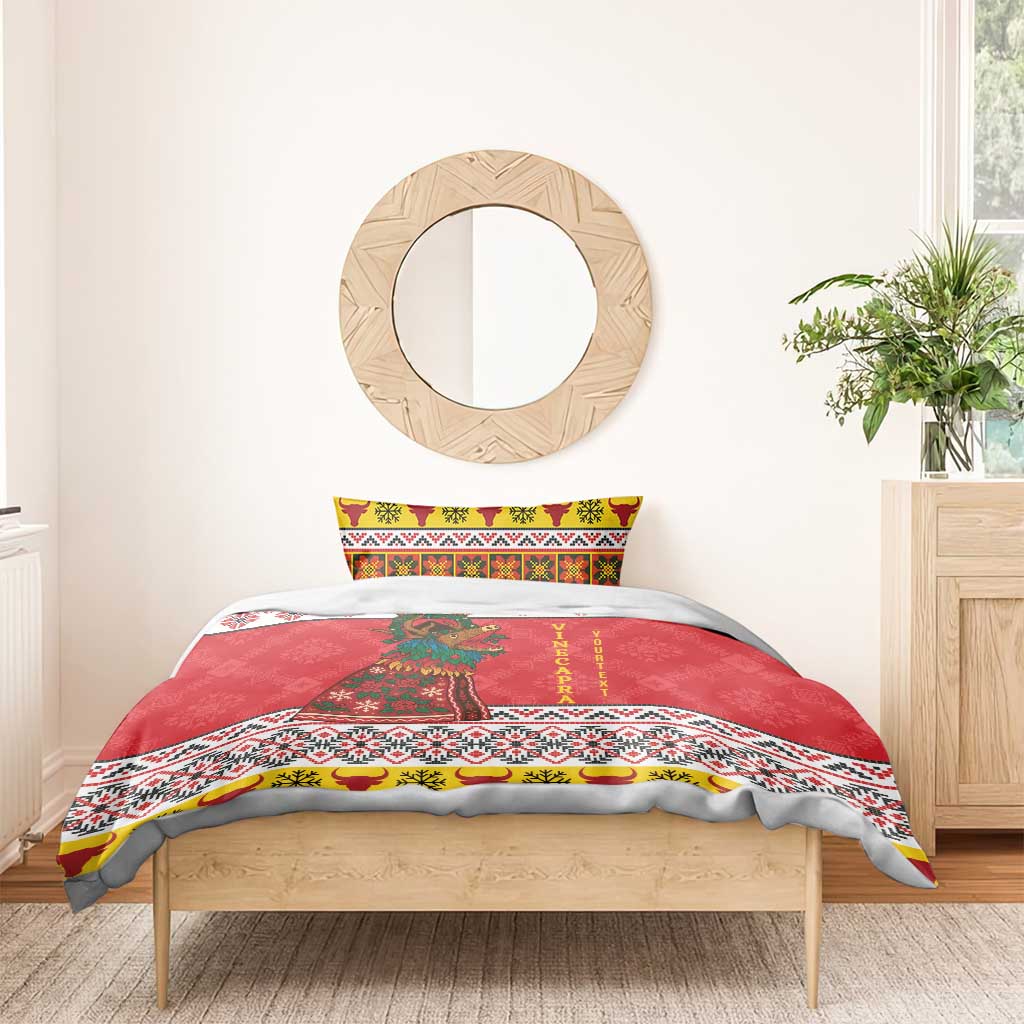 Personalized Romania Christmas Bedding Set Romanian Carpet The Goat Dance - Wonder Print Shop