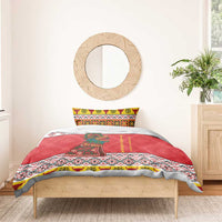 Personalized Romania Christmas Bedding Set Romanian Carpet The Goat Dance - Wonder Print Shop