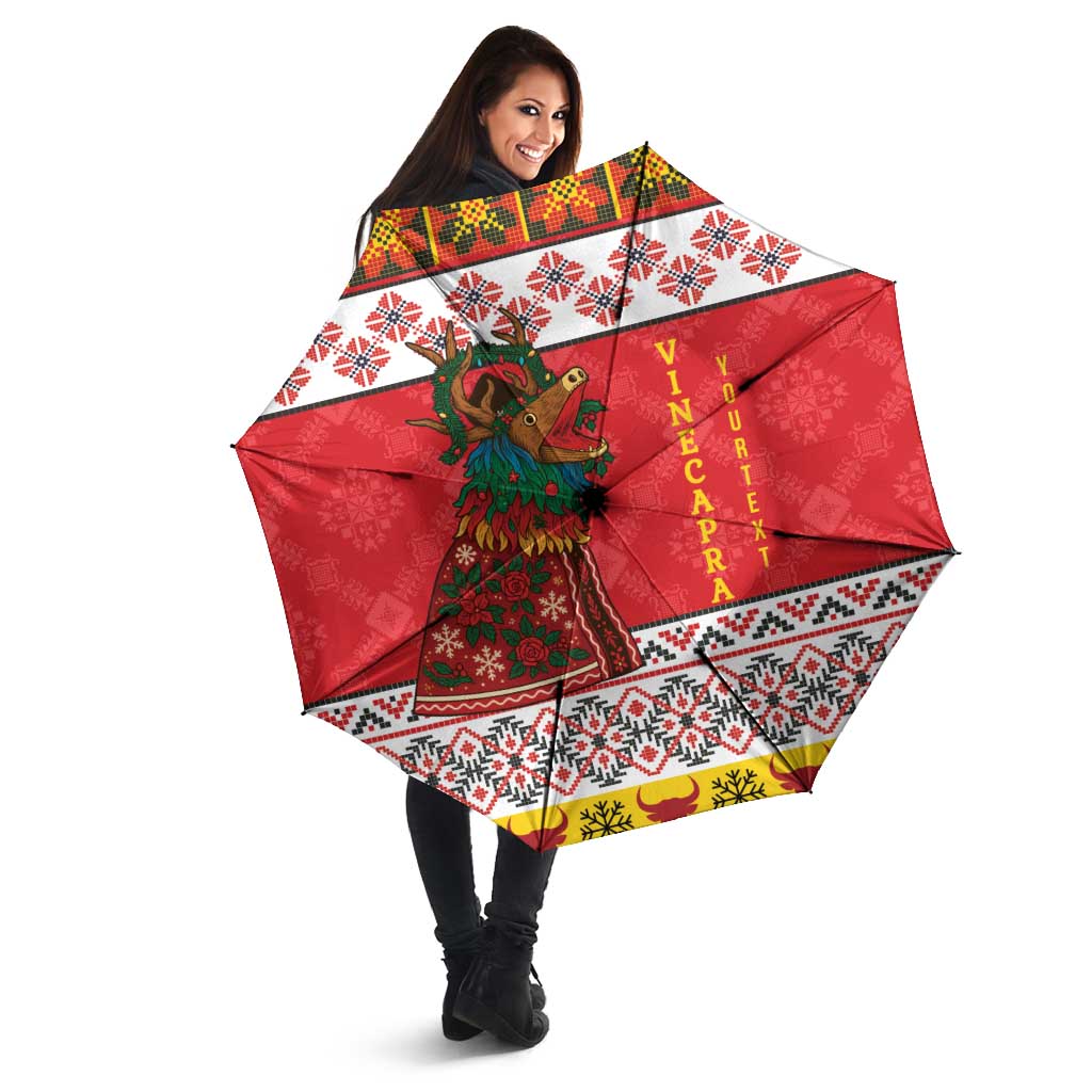 Personalized Romania Christmas Umbrella Romanian Carpet The Goat Dance - Wonder Print Shop