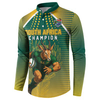 Custom South Africa Rugby Button Sweatshirt Go Springboks Mascot Champion