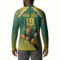 Custom South Africa Rugby Button Sweatshirt Go Springboks Mascot Champion