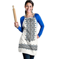 Ukraine Vyshyvanka Inspired Apron Ukrainian Trident Folk Embroidery Motif Pattern