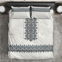 Ukraine Vyshyvanka Inspired Bedding Set Ukrainian Trident Folk Embroidery Motif Pattern