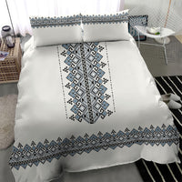 Ukraine Vyshyvanka Inspired Bedding Set Ukrainian Trident Folk Embroidery Motif Pattern